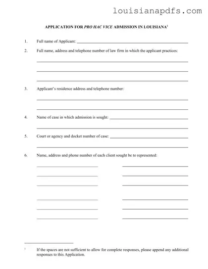 Fillable Louisiana Pro Hac Template